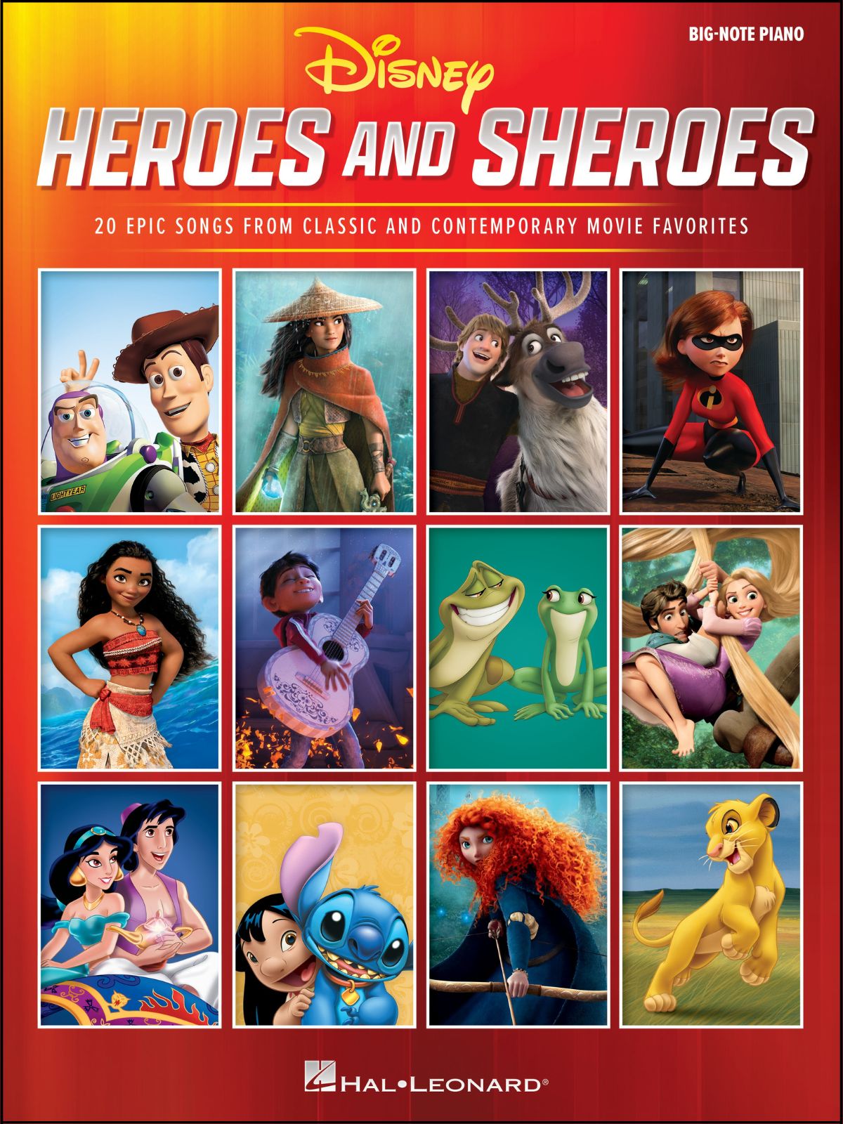 Disney Heroes and Sheroes for Big Note Piano