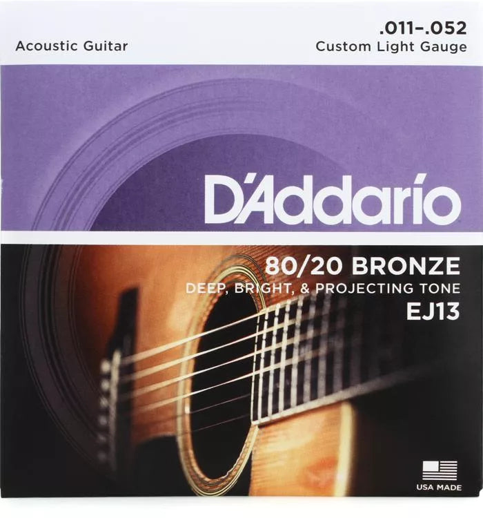 D'addario EJ13 Acoustic Guitar Strings - Custom Light